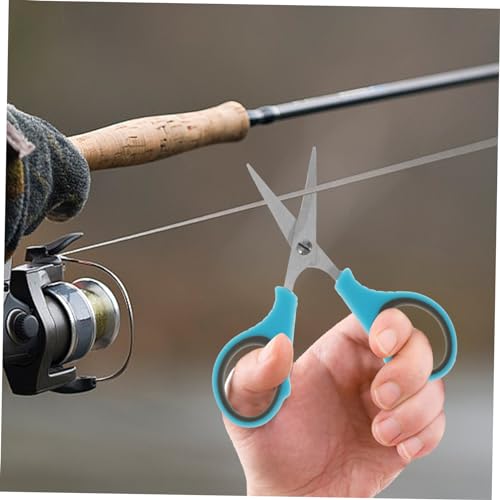 KICHOUSE Heavy Duty Stainless Steel Fishing Scissors with Grip Handles for Effortless Cutting of Braided Line for Nuts and Poultry Includes Protective Case Blue
