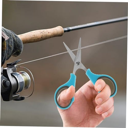 KICHOUSE Heavy Duty Stainless Steel Fishing Scissors with Grip Handles for Effortless Cutting of Braided Line for Nuts and Poultry Includes Protective Case Blue