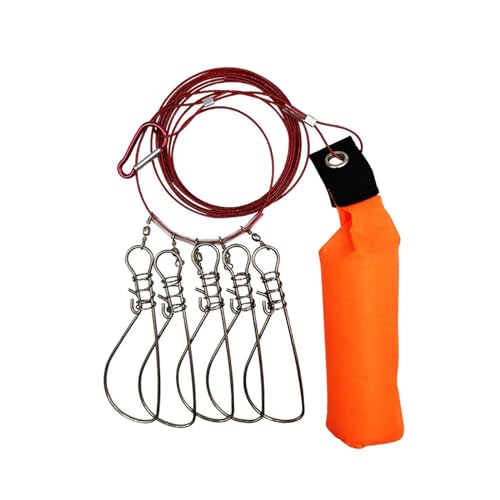 Fishing Lock Buckle Fish Stringer Clip Buckle Line Stainless Steel Snap Hook with Float Outdoor Fish Holder Suitable for Kayak Trips pier Fishing