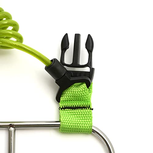 Calissa Offshore Kayak & Spearfishing Stainless Steel Fish Stringer Clip + 36” Steel Core Lanyard+Speargun Spear Fishing Freedive Freediving Scuba Dive Diving Large Holder - style: Green - Xtra Heavy Duty