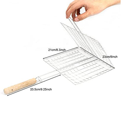 Portable BBQ Grill Basket Long Handle Stainless Steel 1Pcs | Stainless Steel Material, Outdoor Use, Barbeque Grilling, Baskets Grilling, Fish Vegetables, Steak Shrimp