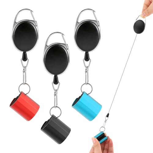 Fishing Rod Clip, 3 Pack Aluminum Rod Holder, Clamp with Elastic Buckle, Fits Most Spinning/Ice Fishing Rods, Hands-Free for Anglers