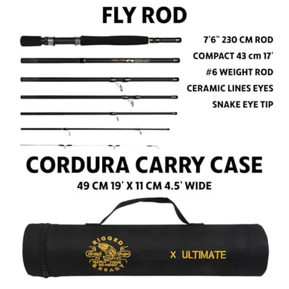 Rigged & Ready X Series™ Travel Fishing Rods. 6 Super Compact Combos and Rods, Multi-Functional, Spinning Poles. 5 to 25 Techniques from one Rod. Spin, Bass, Carp, Fly. Fresh & Saltwater Angling.