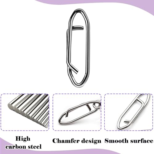 50Pcs High Strength Fishing Swivels | Ball Bearing Snap Swivels with Stainless Steel| Saltwater/Freshwater Quick-Change Snap Swivels for Catfishing Tackle,Lures - size: Silver Quick snap 110 Set_0# to 5#
