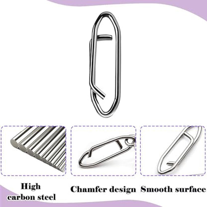 50Pcs High Strength Fishing Swivels | Ball Bearing Snap Swivels with Stainless Steel| Saltwater/Freshwater Quick-Change Snap Swivels for Catfishing Tackle,Lures - size: Silver Quick snap 110 Set_0# to 5#