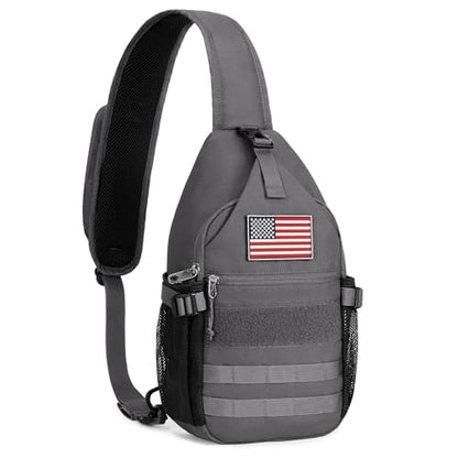 HALOVIE Anti-theft Sling Backpack RFID Crossbody Travel Daypack | Lightweight, Molle, Phone Pack, Hiking Trip Daily Use One Shoulder Bag, EDC Tactical Chest Side Pack Gift for Men - color: Gray