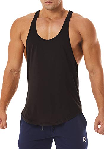 Men's Workout Quick Dry Soft Gym Bodybuilding Stringer Tank Tops - color: Black, size: Small