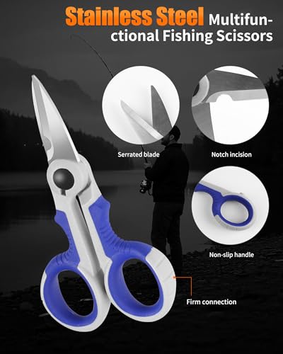Fish Lip Gripper，Fishing Split Ring Pliers，Fish Hook Remover Tool Kit，Fishing Gear Gift for Men，Saltwater Line Cutting Fishing Tackle，Accessory Set