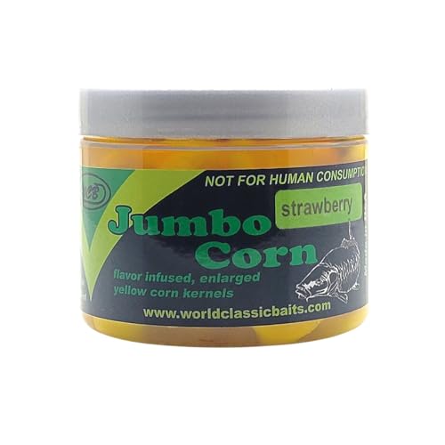 WCB Carp Baits - Flavored Jumbo Corn Bait - Ideal for Carp Fishing - style: Flavor: Strawberry