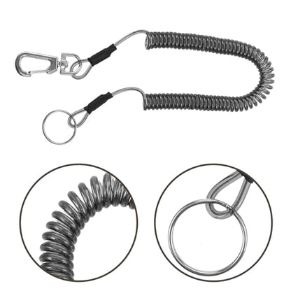 Luxshiny Retractable Coiled Lanyard Multifunctional Outdoor Use 3pcs with Keychain Sturdy TPU Coated Steel Wire with Metal Buckle for Fishing Gear and Hand Tools for Cycling and Climbing