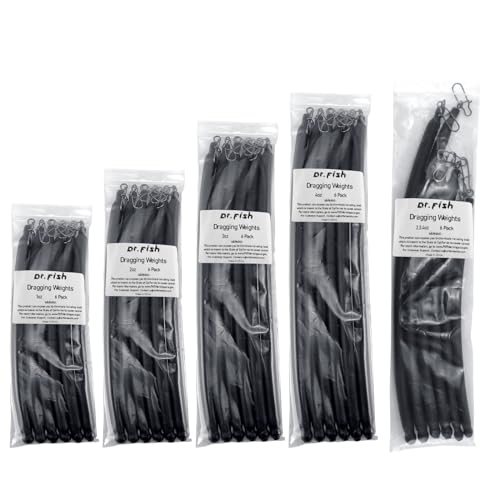 Dr.Fish 6 Pack Dragging Weights for Catfishing, Drifting Weight Freshwater Fishing Sinkers Bottom Search Slip Stick Trolling Catfish Tackle Gear - size: 4oz-6 Pack