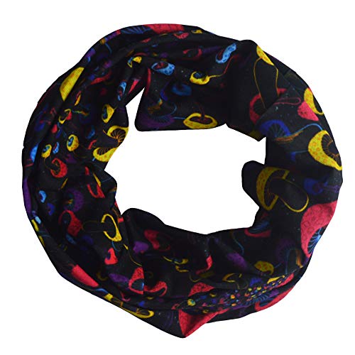 Obacle Seamless Face Mask Rave Bandana Men Women for Dust Sun Wind Protection - color: Mushroom Colorful