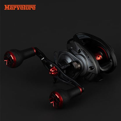 Non-Slip Power Handle 3.94'' (100 mm) Compatible for Shimano SLX Tranx, Daiwa Tatula Zillion, Abu Garcia Revo, 13 Fishing Baitcasting Reels - color: Black Red TPE, size: 8x5 mm