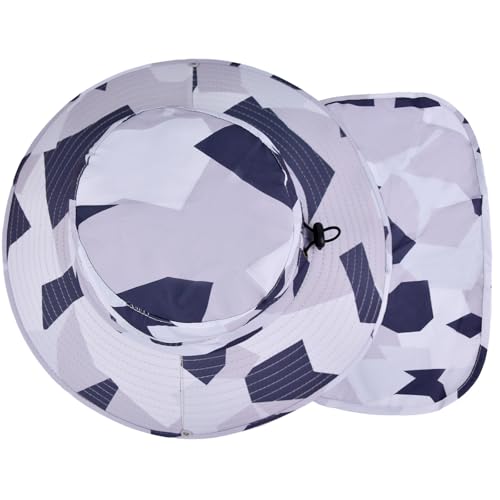 Sun Hats for Men Women, UPF50+ Protection Safari Hat,Wide Brim Fishing Hat with Neck Flap,Bucket Hats for Beach Hiking - color: Camolgrey