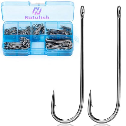 Aberdeen Fishing Hooks Set,150Pcs Crappie Panfish Hook Inline/Long Shank/Light Wire/Closed Eye for Sunfish Bass Freshwater - size: 8#~2/0_300pcs