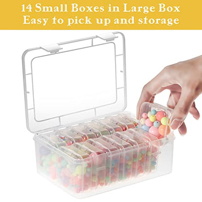 Mathtoxyz Small Bead Organizers, 45 Pieces Plastic Storage Cases Mini Clear Bead Storage Containers Transparent Boxes with Hinged Lid and Rectangle Clear Craft Supply Case - color: Clear - 3P