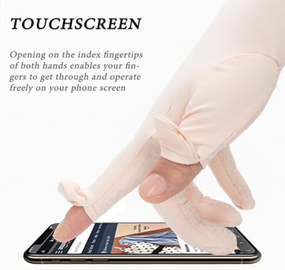Summer-UV-Sun-Protection Gloves Outdoor Long Arm Driving-Gloves for Women - color: Pink