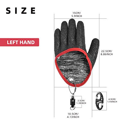 SF Fly Fishing Puncture Proof Gloves with Magnet Release Waterproof Fish Landing Glove Professional - color: Left Hand