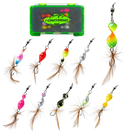 FONMANG Fishing Lure Spinner baits for Freshwater and Saltwater,2026 New Bass Trout Fishing Lures Also for Crappie Salmon Walleye Pike - color: E-10Pcs Twisted spinner