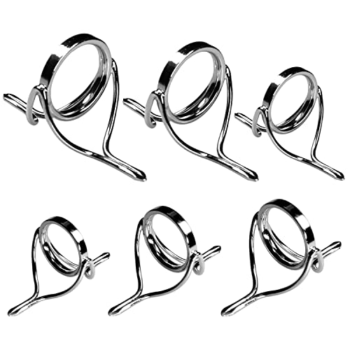 QualyQualy Fishing Rod Repair Kit - Tip Guide Replacement - Stainless Steel Ceramic Ring - 6pcs/7pcs/30pcs - color: D - Rod Guides 6pcs