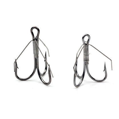 18pcs Weedless Treble Hook with Wire Weed Guard Replacement Fishing Hook High Carbon Steel Bass Hook Saltwater Hook - size: 2#