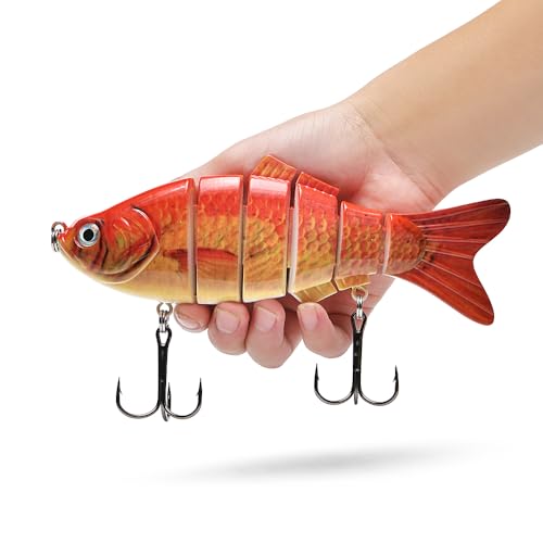 Large Multi Jointed Fishing Lures Bait,Big Giant Fishing Bass Lures,Crankbaits Swimbaits with Treble Hook - color: A9-7.87",4oz