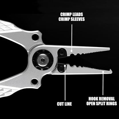 7 inch Fishing Pliers, Aluminum Fishing Pliers, Fishing Pliers Saltwater, Hook Remover, Split Ring Pliers, Line Cutter, Fishing Tool, Fishing Gifts, Fishing Gear