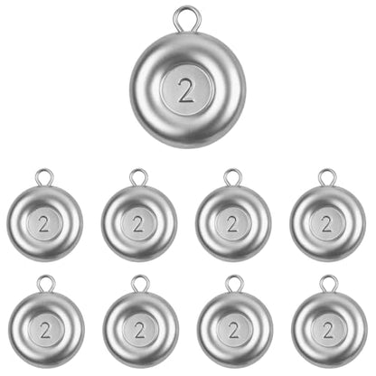 Fishing Weights, Disc Sinkers, Lead Fishing Sinkers & Weights for Saltwater & Freshwater, Flat Coin Sinkers for Bottom Fishing, Assorted Sizes - size: 2oz-8 Pcs