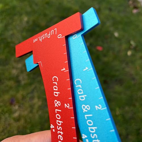Crab Gauge & Lobster Ruler – 3mm Thick Aluminum Measuring Tool, Heavy-Duty Crab Ruler for Dungeness, Red Rock, Blue Crab & Lobster – Applicable for WA, OR, CA & Atlantic/Gulf States - color: Blue