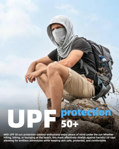 Cooling Breathable Balaclava Mask Sun UV Protection Sun Face Shield for Men Women Fishing Cycling Motorcycle Skiing Hiking - color: Light Gray