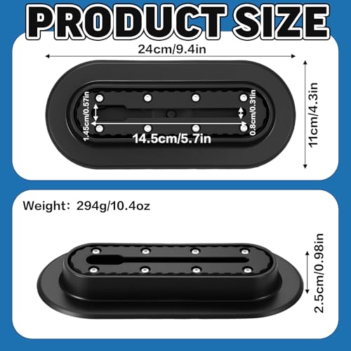 2 Pcs Kayak Rail Mount Track, Inflatable Boat Sup Low Profile Marine Nylon Track for Fishing Rod Holder Cup Holder, Kayak Rail Accessories Gear Mounting for Paddle Holders Finder Anchor Cleats