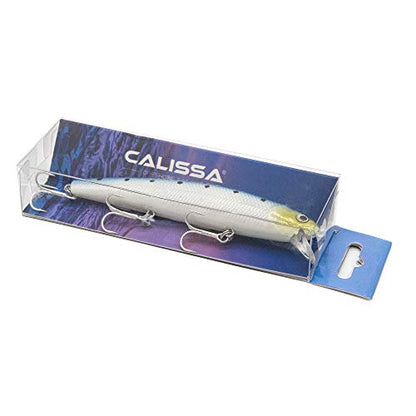 Calissa Offshore Tackle 110mm and 140mm California Inshore Fishing - Special Jerkbait Crankbait Surf Flash Fishing Salt Pro Lure Minnow Zebra MS Metallic Sardine Glow - size: 110mm, style: Glow Sardine