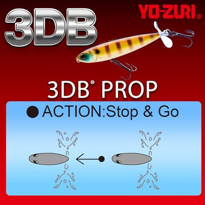 Yo-Zuri 3DB Prop Floating Lure, Prism Shad, 3 1/2-Inch - color: Prism Gold Black, size: 3-1/2"