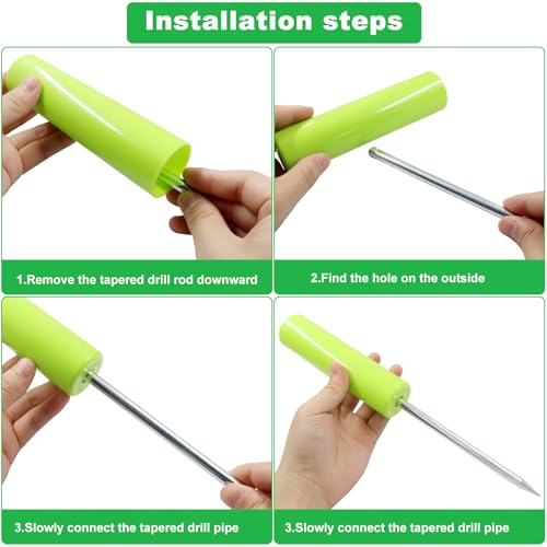 Murtenze Fishing Rod Holder, Reinforced PVC Fishing Pole Holders Ground Free Alarm Bells, Support Stand for Bank Fishing/Beach Anglers - color: Green