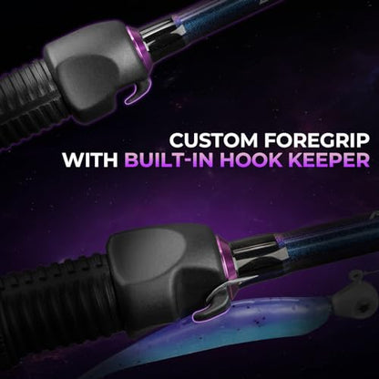KastKing Royale Legend Pro Technique Bass Fishing Rods, KastFlex IM7 Graphite Blanks, 2-Piece Rod with Extra Tip, SlipLock Technology Handles, PTS Power Transition System, Built-in Hook Keeper - size: 7'6"- MH Fast- Carolina Rig(2 Pcs+ Extra Tip), style: