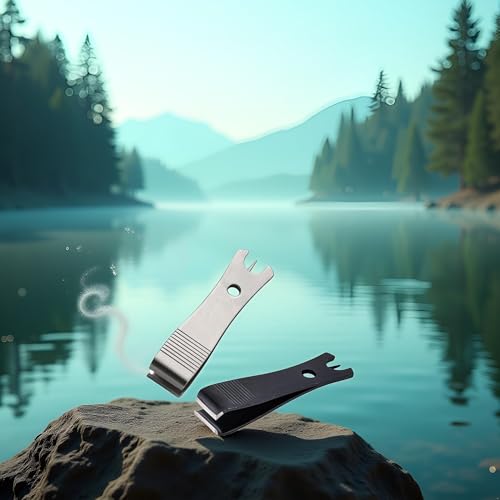 2Pcs Fishing Line Cutter Nipper with Hook Eye Cleaner Pin Stainless Steel Fishing Line Scissors Cutting Tool, Fishing Line Cutter Nipper with Hook Eye Cleaner Pin, Multi Functional Accessories