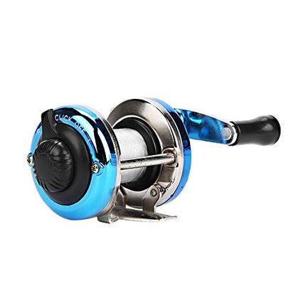 Ice Fishing Reel, Durable Metal Baitcasting Reel Blue Inline for Saltwater Freshwater Winter Anglers