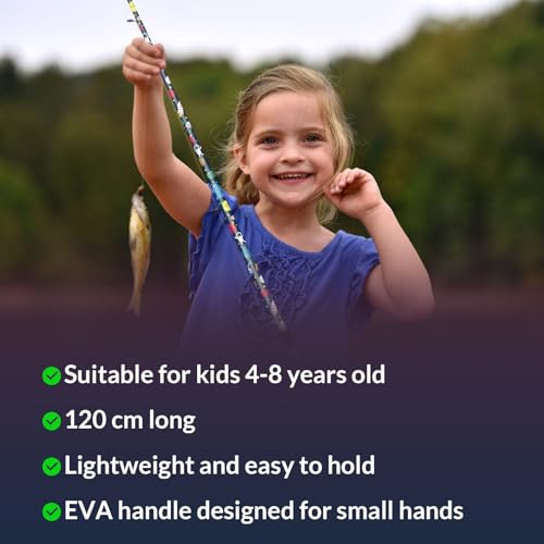 Kids Fishing Pole Set, Portable Telescopic Kids Fishing Poles for Boys and Girls Ages 4-8, Universe Trave-Themed