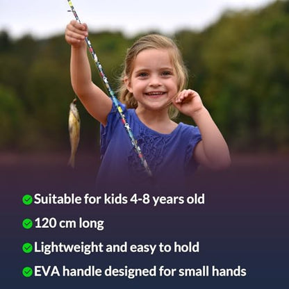Kids Fishing Pole Set, Portable Telescopic Kids Fishing Poles for Boys and Girls Ages 4-8, Universe Trave-Themed