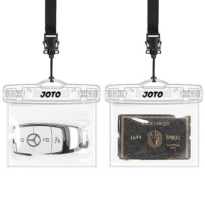 JOTO 2 Pack Waterproof Car Key FOB Case with Lanyard for Swimming Surfing, Small Waterproof Wallet Dry Bag for Money Credit ID Card Cash Coins -Crystal - color: Crystal