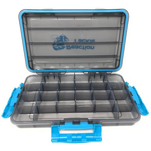Reaction Tackle Premium Tackle Trays, Water Resistant Fishing Tackle Box Organizers with Triple Clip Closure, Removable Dividers and Clear View Design - 3700 (2-Pack) - size: 3700 (2-Pack)