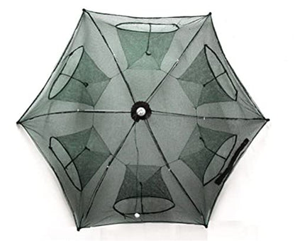 Fishing Net Portable and Foldable Umbrella Fishing Bait Net - Easy to Use Fishing Tool for Crayfish,Shrimp,Crab, Catfish - color: 6 Holes