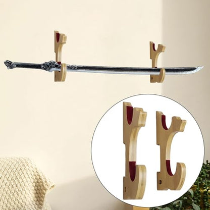 Wall Mounted Display Stand Bamboo Flute Holder Samurai Flute Holder - color: 2 Tier