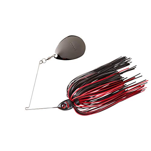 Booyah Moontalker Spinner-Bait Bass Fishing Lure - color: Black/Red, size: 3/8 oz