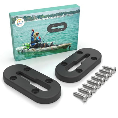Huntury Kayak Track, Kayak Low Profile Track, Kayak Rail, Kayak Accessories Mount Track, Kayak Gear Track for Fishing Rod Holder, Fish Finder, Cup Holder, Anchor Cleats - size: 4" Length (Pack Of 2)