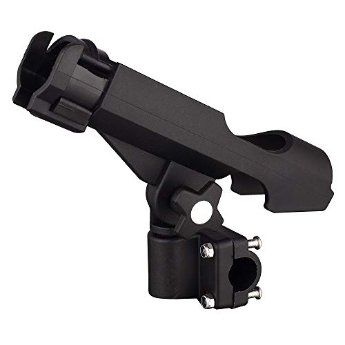 HiUmi Adjustable Black Fishing Rod Holder for Boat Kayak Swivel Side Mount Kits Tackle - color: RH40-2Pack
