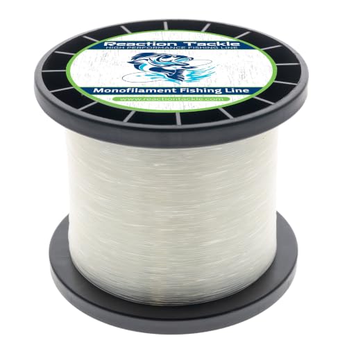 Reaction Tackle Monofilament Fishing Line - Premium Nylon Mono Line, Strong & Abrasion-Resistant, Low Memory for Smooth Long Casts - Freshwater & Saltwater - color: Clear, size: 20lb (3250 Yards)