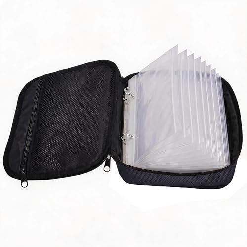 Kylebooker Soft Plastic Bait Storage Binders Organizer Saltwater Fishing Lure Leader Wallet Tackle Binder Bag - color: Black