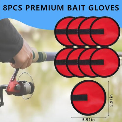 New 8Pcs Fishing Hook Covers,6 Inch Lure Wrap Bait Gloves Fish Hook Storage Protectors Pole Sleeve Guard to Keep Fishermen Fishing Safe for Fish Rod - color: Red