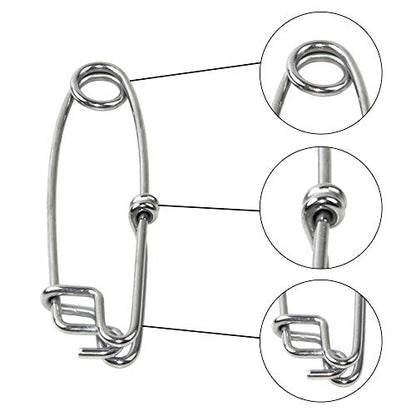 AGOOL Fishing Snaps Tuna Clips, 8 pcs Longline Clips Stainless Steel High Strength Branch Hanger Snap Floatline Fishing Clips Fishing Float Decoy - size: 6 inch